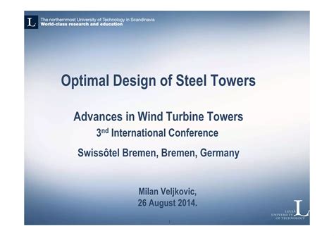 New Findings On Design For Steel Wind Turbine Towers PPT