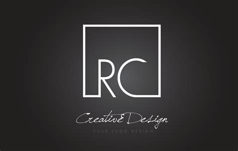 RC Square Frame Letter Logo Design with Black and White Colors. 5074722 ...