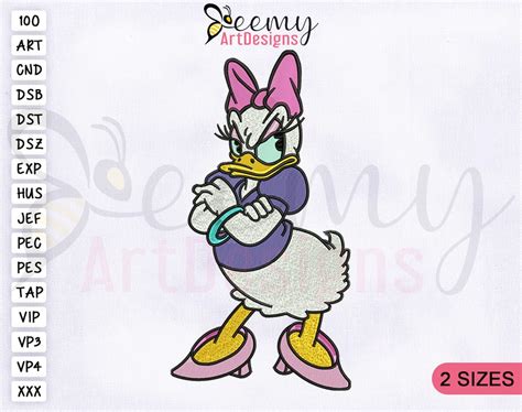 Angry Daisy Duck Machine Embroidery Design 4x4 And 5x7 Hoop Embroidery Designs Daisy Duck