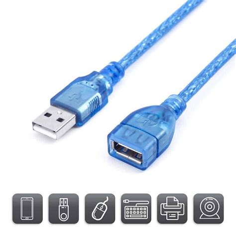 Câble Dextension Usb 20 Type A Mâle Vers A Femelle En Bleu 15 Et 3m