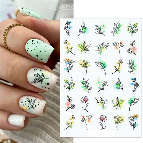 Nail Art Stickers Transfers Decals Spring Summer Abstract - Etsy