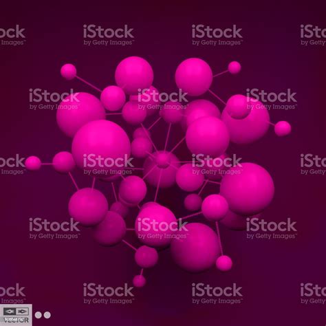 Molecule Abstract Molecular Structure With Particles Scientific Background 3d Vector