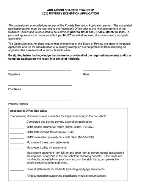 Fillable Online Apply For A Poverty Property Tax Exemption Fax Email