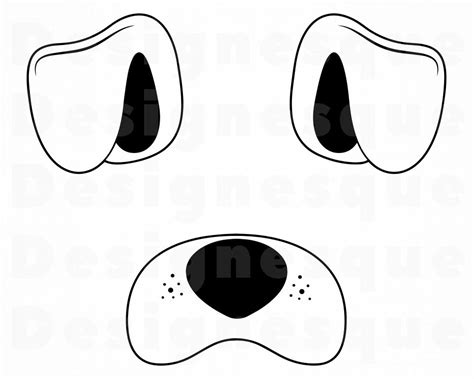 Dog Nose Ears Outline SVG Dog Ears Svg Dog Nose Svg Dog | Etsy