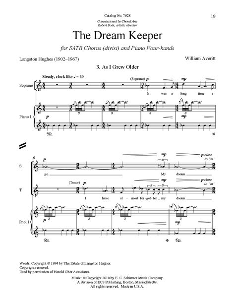 Dream Keeper Satb Singers Edition Jw Pepper Sheet Music