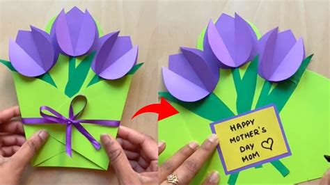 D Flower Card For Mothers Day Best Craft Hacks