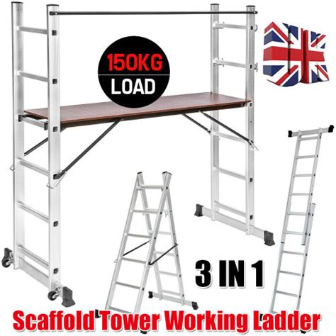 3 Way Combination Ladder Scaffold Aluminium Multi Purpose Ladder Work