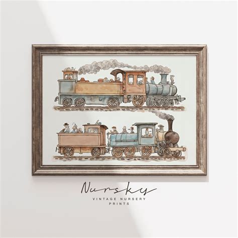 Vintage Train Drawing Antique Locomotive Illustration Antique ...