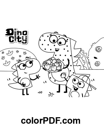 Dinocity Family Cartoon – Coloring Pages and Books in PDF