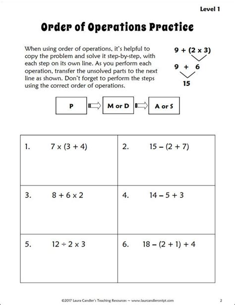 Order Of Operations Grade 6 Worksheets