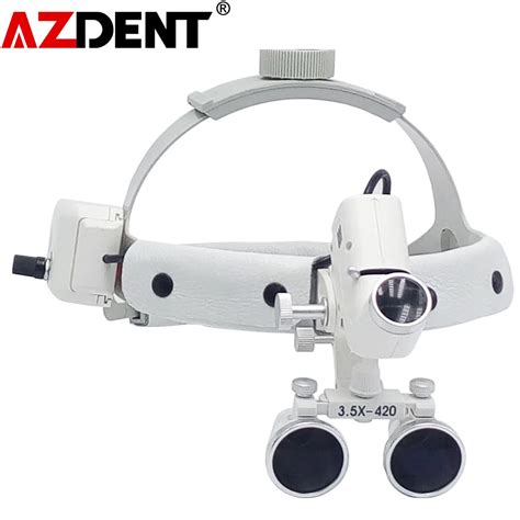 Azdent Dental Surgical LED Headlight Headband Binocular Loupes