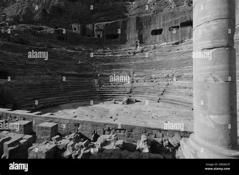 View Of The Nabataean Theatre Petra City Unesco World Heritage Site