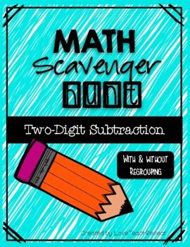 Math Scavenger Hunt Two Digit Subtraction With And Without Regrouping