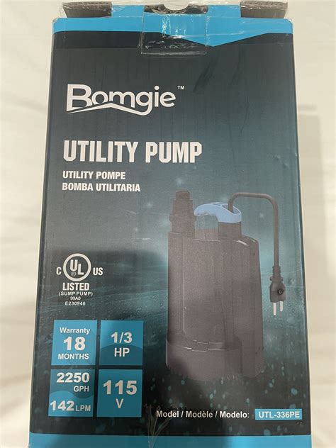 BOMGIE 1 3 HP Automatic Water Pump 2250GPH Submersible Utility Pump