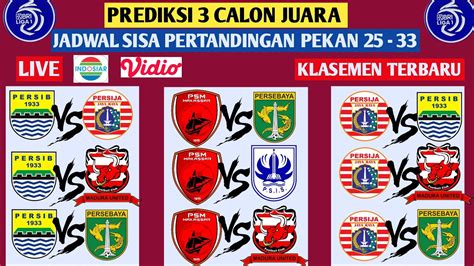 CATAT JADWAL SISA PERTANDINGAN PERSIB PERSIJA PSM MAKASSAR BRI