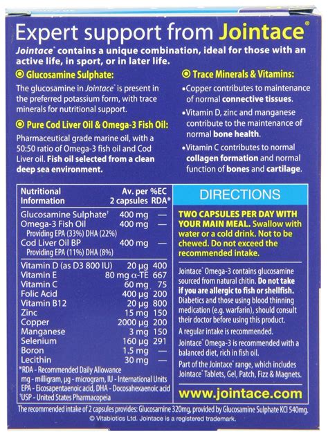 Vitabiotics Jointace Omega 3 Cod Liver Oil Glucosamine 30 Soft Gel Capsules Buy Online In Uae