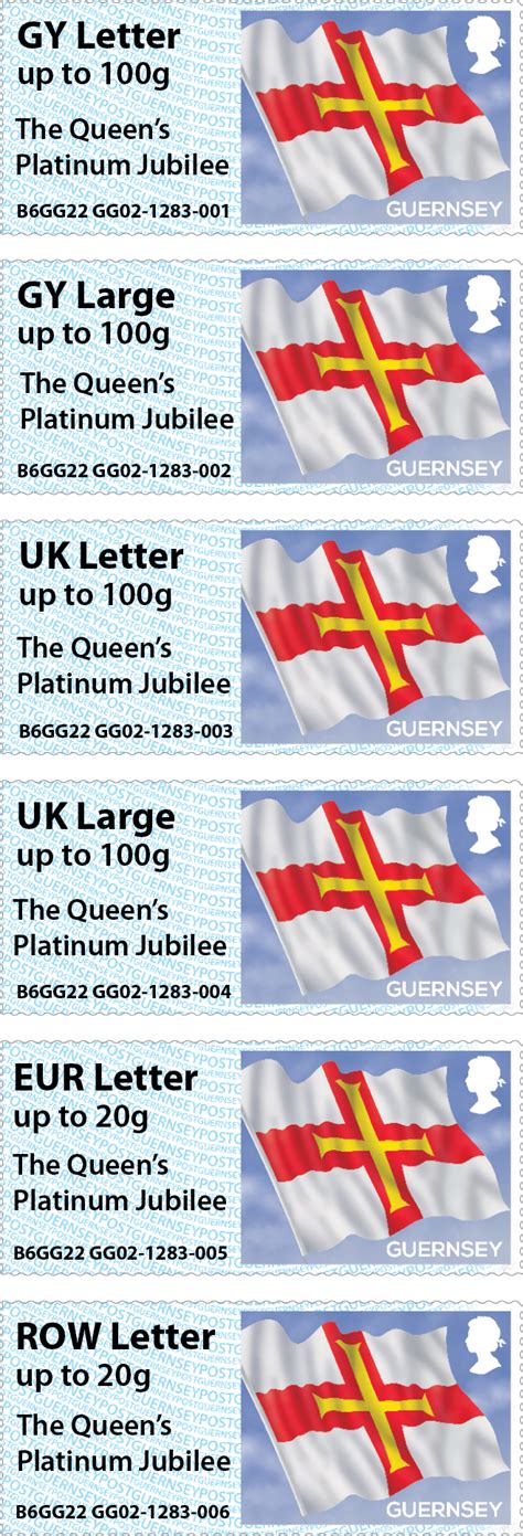 The Queen's Platinum Jubilee Post and Go Guernsey Flag overprint