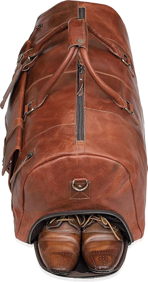 Classic Elegance In Every Journey Large Leather Travel Duffel Bag Col