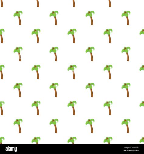 Palm Tree With Coconuts Pattern Cartoon Style Stock Vector Image And Art