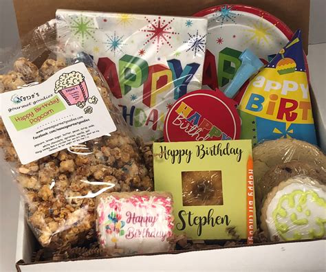 Birthday Care Package Complete Birthday In A Box Birthday Cake