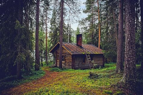 Autumn Fall Cottage House Hut Cabin Lake Water Reflections