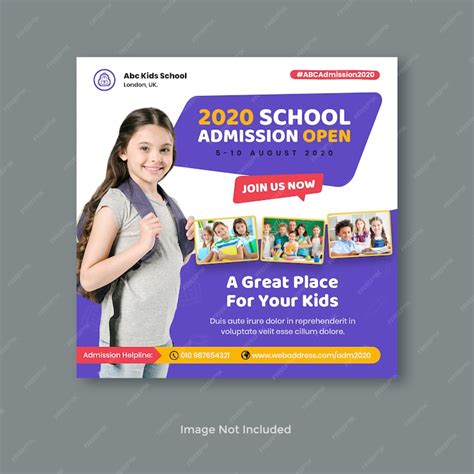 Premium Psd School Admission Banner