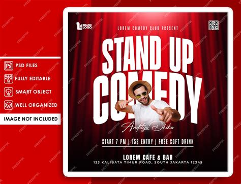 Premium Psd Comedy Show Poster And Banner Template