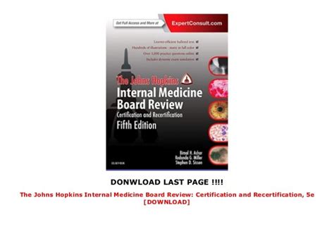 The Johns Hopkins Internal Medicine Board Review Certification And