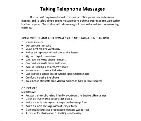 37 Phone Message Templates Pdf Doc