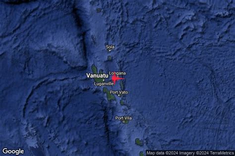 Terremoto M Epicentro Vanuatu Islands Sea Vanuatu