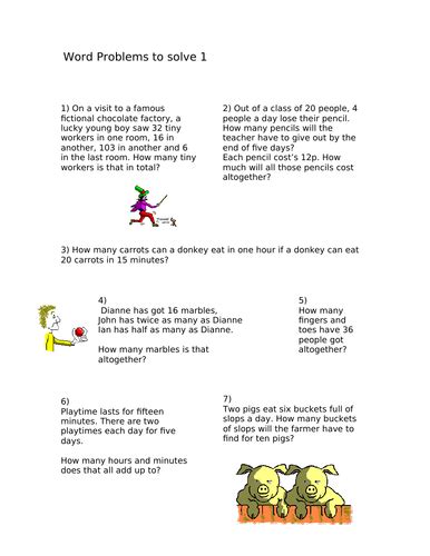 Year 3 Maths Word Problems Teaching Resources