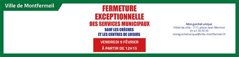 Fermeture Exceptionnelle Des Services Municipaux Ville De Montfermeil