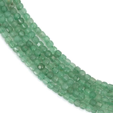 Aventurine Cube Faceted Mm Beads For Jewelry Creations