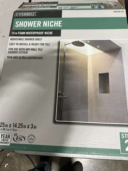 Everbilt Shower Niche 14 Foam Waterproof Niche Lambrecht Auction Inc