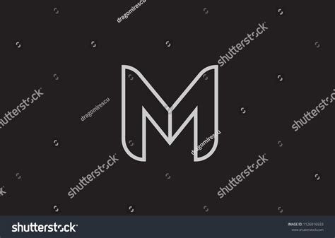 Black White Alphabet Letter M Logo Stock Vector (Royalty Free) 1126916933