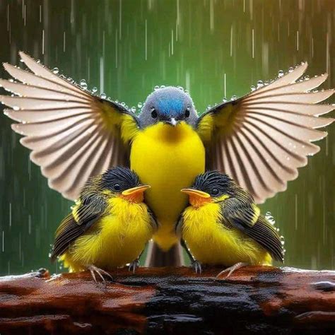 Beautiful Birds In The Rain