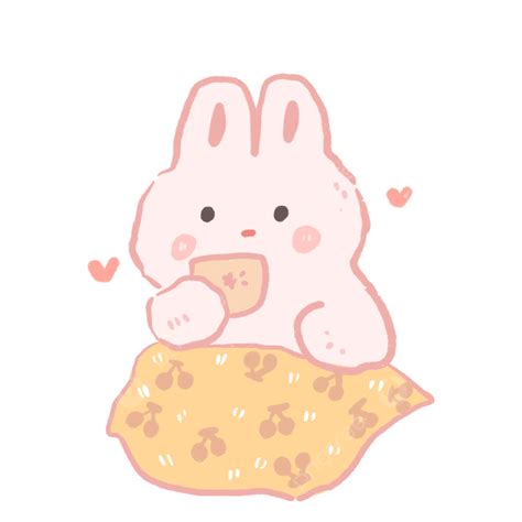 Korean Bunny Png Image Korean Bunny With Cup Of Tea Sticker Korean