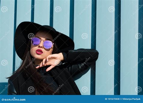 Fashion Portrait Of Young Beautiful Model In Stylish Glasses Wears