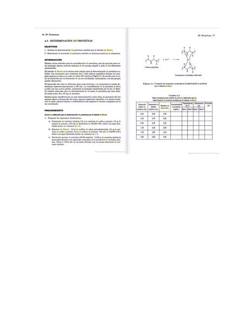 Metodo De Biuret Para La Determinacion De Proteinas Pdf