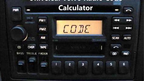 How To Retrieve Volvo Radio Code By Calculator That Is Universal For