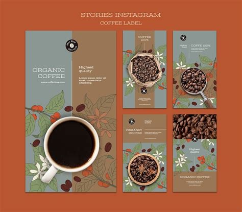 Premium PSD Instagram Stories Collection For Coffee Label