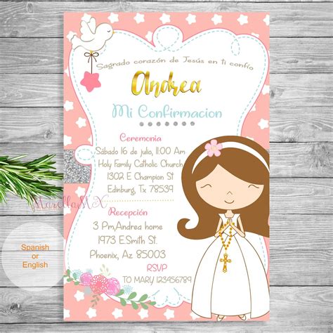 Invitaciones De Primera Comunion Ni A First Holy Communion Etsy