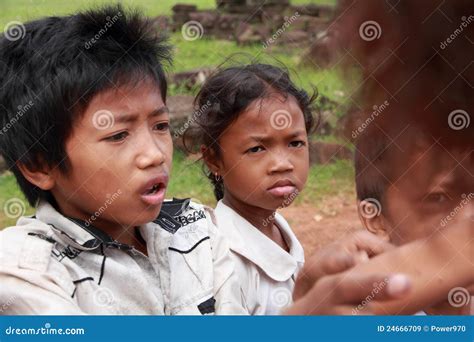 Poor Cambodian Kids Editorial Stock Image Image Of Unique 24666709