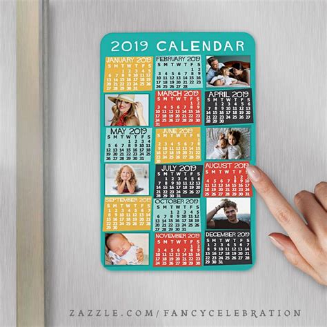 2019 Calendar Fridge Magnets Personalized Photo Collage Custom