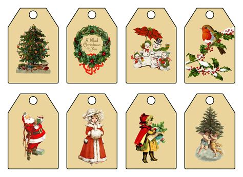 Vintage Christmas Labels Free Pdf Printables Printablee