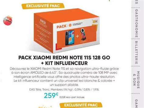 Promo Pack Xiaomi Redmi Note 11s 128 Go Kit Influenceur Chez Fnac