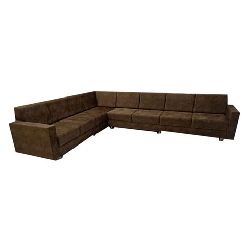 Velvet 8 Seater Brown Corner Sofa Set At Rs 53000 Set In Rajkot ID