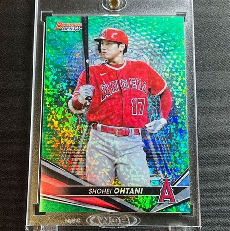 最新 99枚限定 2022 Topps Bowmans Best 大谷翔平 No 25 グリーンダイヤモンドリフラクターパラレルカード