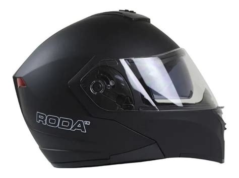 Casco Luz Led Abatible Negro Blanco Roda Luminar Gafas Dot Meses Sin