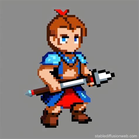 64x64 Pixel Art Warrior PNG | Stable Diffusion Online